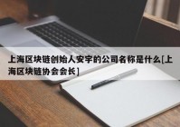 上海区块链创始人安宇的公司名称是什么[上海区块链协会会长]